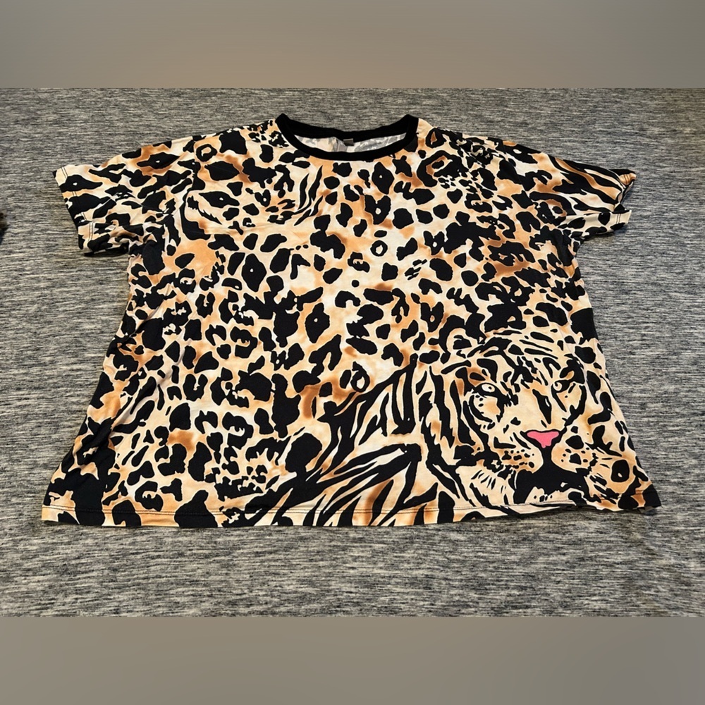 ASOS Cheetah Print Cropped T Shirt